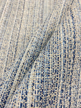 Load image into Gallery viewer, Designer Water &amp; Stain Repellent Navy Blue White MCM Upholstery Fabric WHS 4208