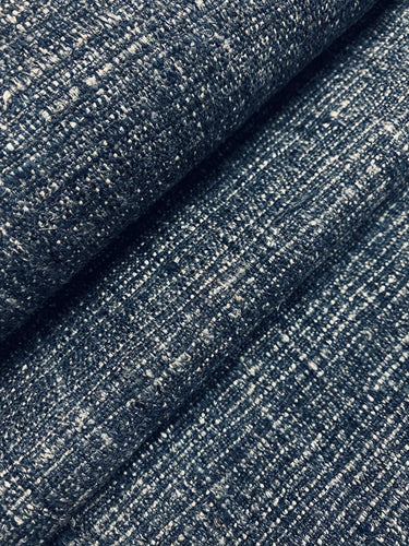 Designer Grey Charcoal Black Rustic Woven Linen Viscose Water & Stain Resistant Upholstery Fabric WHS 4210