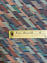 Load image into Gallery viewer, Vintage Cotton Mauve Teal Purple Abstract Geometric Water &amp; Stain Resistant Upholstery Fabric WHS 3997