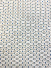 Load image into Gallery viewer, Designer Water &amp; Stain Resistant Geometric Cream Blue Green Taupe Honeycomb Upholstery Fabric WHS 3380