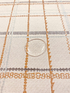 Burch Fabric 1011387 Newsprint Crypton Beige Grey Blue Caramel Plaid Water & Stain Resistant Upholstery Fabric WHS 3842
