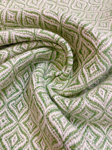 Brunschwig & Fils Emburn Woven Apple Green Cream Geometric Upholstery Fabric WHS 4062