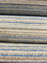 Load image into Gallery viewer, Crypton Goede Denim Water &amp; Stain Resistant Blue Beige Seafoam Taupe Stripe Chenille Upholstery Fabric STA 3996