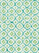 Load image into Gallery viewer, Emerald Green Cream Cotton Batik Medallion Upholstery Drapery Fabric FB