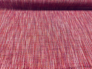 Water Stain Resistant Magenta Pink Red Orange Tweed Upholstery Drapery Fabric