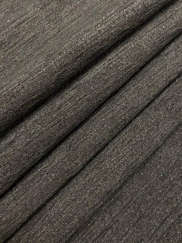 Designer Charcoal Grey Textured Chenille Water & Stain Resistant Upholstery Fabric WHS 4175