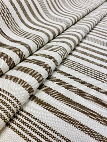 Charcoal Cream Ticking Stripe Fabric, Fabric Bistro, Columbia