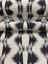 Load image into Gallery viewer, Perennials Good Vibrations Nightshade Black Beige Salt &amp; Pepper Abstract Outdoor Water Resistant Upholstery Fabric WHS 3515