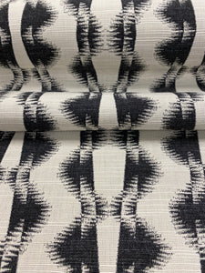 Perennials Good Vibrations Nightshade Black Beige Salt & Pepper Abstract Outdoor Water Resistant Upholstery Fabric WHS 3515