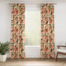 Load image into Gallery viewer, Stain Resistant Beige Rose Red Green Floral Upholstery Drapery Fabric CF