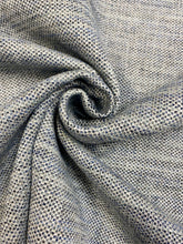 Load image into Gallery viewer, Designer Water &amp; Stain Resistant Navy Blue Grey MCM Mid Century Modern Tweed Upholstery Fabric WHS 3683
