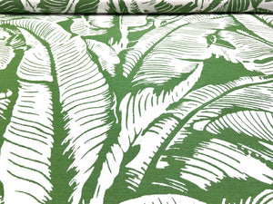 Sunbrella Martinique Grass Off White Green Botanical Palm Leaf Outdoor Upholstery Drapery Fabric