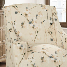 Load image into Gallery viewer, Stain Resistant Cream Black Beige Floral Upholstery Drapery Fabric CF