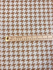 Designer Water & Stain Resistant Camel Beige Houndstooth Upholstery Fabric WHS 3089