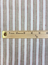 Load image into Gallery viewer, Designer Linen Cream Taupe Red Ticking Stripe Water &amp; Stain Resistant Upholstery Fabric WHS 3535