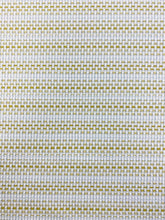 Load image into Gallery viewer, 1.5 Yard of Pierre Frey F3263004 Moorea Chartreuse Green White Indoor Outdoor Woven Stripe Tweed Upholstery Fabric WHS 3841