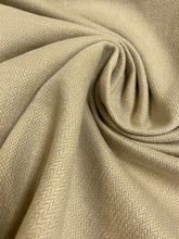 Load image into Gallery viewer, Designer MCM Mid Century Modern Linen Cotton Herringbone Beige Upholstery Drapery Fabric WHS 3992