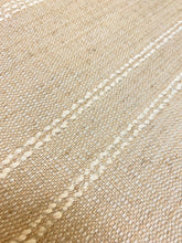 Load image into Gallery viewer, Linen Viscose Cotton Sage Beige Cream Nautical Stripe Water &amp; Stain Resistant Upholstery Drapery Fabric WHS 3613