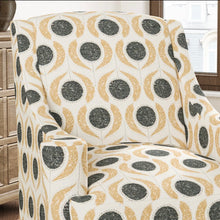 Load image into Gallery viewer, Heavy Duty Charcoal Black Mustard Cream Floral Medallion Tapestry Upholstery Fabric CF