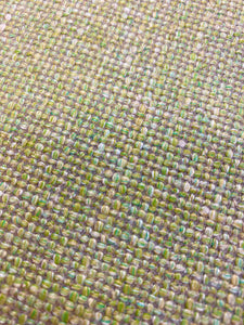 Designer Water & Stain Resistant Spring Green Taupe Beige MCM Mid Century Modern Linen Tweed Upholstery Fabric WHS 3087