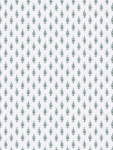 Navy Blue Cream Green Botanical Ikat Upholstery Drapery Fabric FB