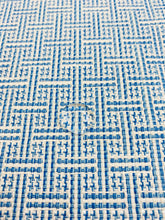 Load image into Gallery viewer, 1.25 Yards Schumacher Brickell Blue Indoor Outdoor Geometric Water &amp; Stain Resistant Upholstery Fabric WHS 3166