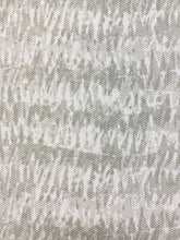 Load image into Gallery viewer, Designer Heavy Duty White Sage Green Abstract Belgian Linen Upholstery Fabric WHS 4200