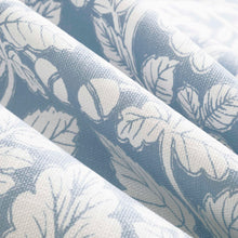 Load image into Gallery viewer, Aqua Blue Cream Cotton Floral Botanical Upholstery Drapery Fabric FB