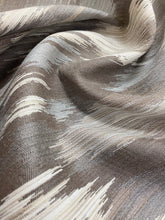 Load image into Gallery viewer, Indoor Outdoor Water &amp; Stain Resistant Sunbrella Taupe Cream Grey Ikat Upholstery Drapery Fabric WHS 4009Copy of Pindler Flagstaff Bark Indoor Outdoor Water &amp; Stain Resistant Taupe Cream Southwestern Ikat Ethnic Upholstery Drapery Fabric