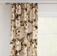 Load image into Gallery viewer, Stain Resistant Beige Taupe Mustard Black Brown Floral Upholstery Drapery Fabric CF