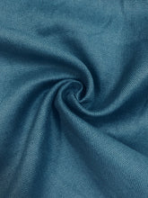 Load image into Gallery viewer, Teal Blue Peacock Pure Belgian Linen Upholstery Drapery Fabric WHS 3265