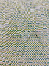Load image into Gallery viewer, Designer Lime Green Teal Cream MCM Mid Century Modern Tweed Water &amp; Stain Resistant Upholstery Fabric WHS 3652