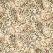 Load image into Gallery viewer, Heavy Duty Olive Green Burgundy Mustard Paisley Upholstery Drapery Fabric CF