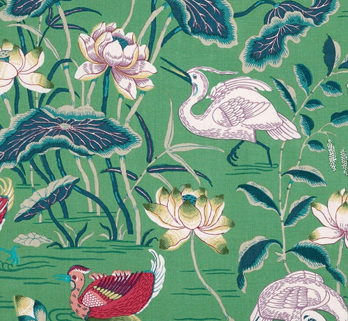 Schumacher Lotus Garden Fabric 172935 / Jade