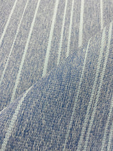 Load image into Gallery viewer, Water &amp; Stain Resistant Denim Blue Aqua Nautical Stripe Upholstery Fabric WHS 3825