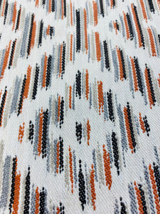 Graham Sanderson Romo Nicoya Estro Indoor Outdoor Henna Orange Cream Grey Southwestern Geometric Upholstery Fabric STA 3293
