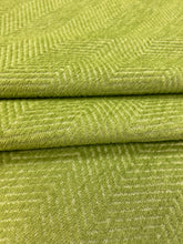 Load image into Gallery viewer, Designer Linen Herringbone Lime Green MCM Mid Century Modern Chenille Water &amp; Stain Resistant Upholstery Fabric WHS 3050