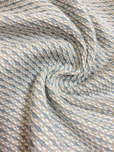 Load image into Gallery viewer, Designer Water &amp; Stain Resistant MCM Mid Century Modern Aqua Blue Beige Off White Upholstery Fabric WHS 4233