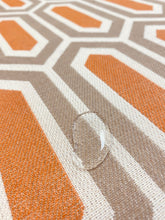 Load image into Gallery viewer, 1.8 Yrd Maxwell Boat Slip Geometric Orange Taupe Water &amp; Stain Resistant Upholstery Drapery Fabric WHS 3043