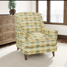 Load image into Gallery viewer, Heavy Duty Art Deco Geometric Abstract Olive Green Upholstery Drapery Fabric CF