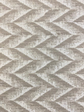 Load image into Gallery viewer, Designer Taupe Cream Herringbone Upholstery Fabric WHS 4137