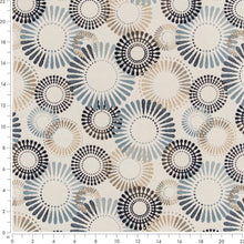 Load image into Gallery viewer, Ivory Navy Blue Mustard Geometric Abstract Upholstery Drapery Fabric CF