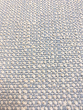 Load image into Gallery viewer, Designer Water &amp; Stain Resistant Aqua Blue Cream Tweed MCM Mid Century Modern Upholstery Fabric WHS 3995