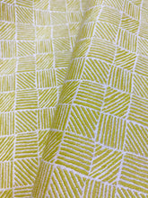 Load image into Gallery viewer, 1.5 Yard Designer Chartreuse Green Yellow Cream Abstract Geometric Upholstery Fabric WHS 3968