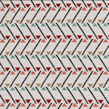 Load image into Gallery viewer, Heavy Duty Aqua Coral Red Olive Black Geometric Abstract Upholstery Fabric CF