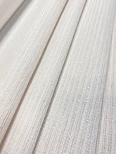 Load image into Gallery viewer, Designer Indoor Outdoor Water &amp; Stain Resistant Cream Ribbed Stripe Chenille Upholstery Fabric WHS 3883