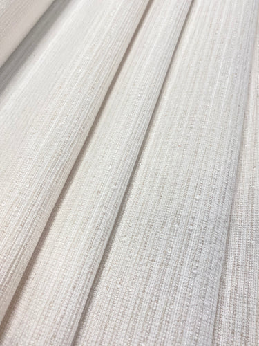 Designer Indoor Outdoor Water & Stain Resistant Cream Ribbed Stripe Chenille Upholstery Fabric WHS 3883
