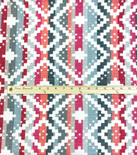 Load image into Gallery viewer, 1.25 Yd Romo Takana Red Tulip Pink Coral Grey Cream Geometric  Upholstery &amp; Drapery Fabric WHS 3048 gold