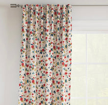 Load image into Gallery viewer, Stain Resistant Teal Olive Green Cream Red Navy Blue Floral Upholstery Drapery Fabric CF