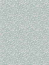 Load image into Gallery viewer, Linen Rayon Seafoam Aqua Blue Cream Cheetah Animal Print Upholstery Drapery Fabric FB